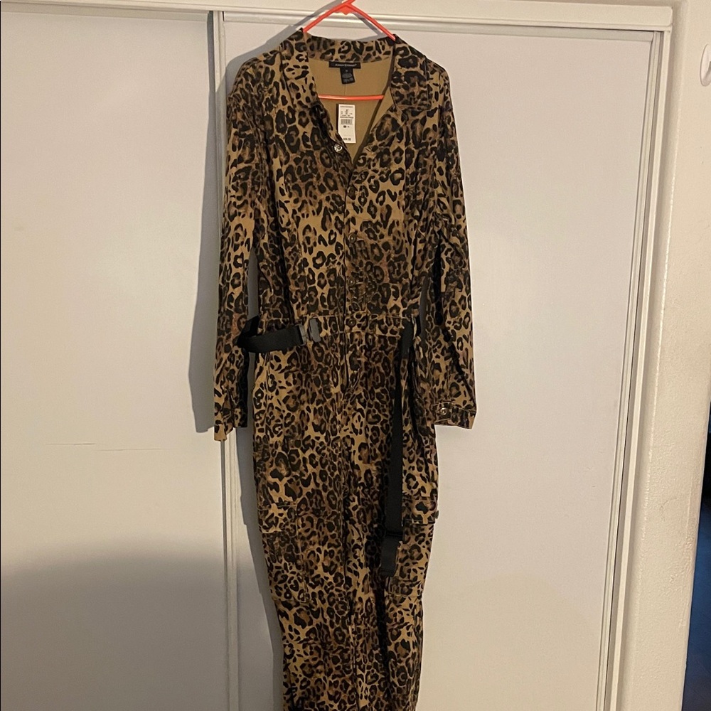 Ashley Stewart Animal Print Long Sleeve Dress